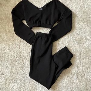 Lounge cropped sweater and jogger set